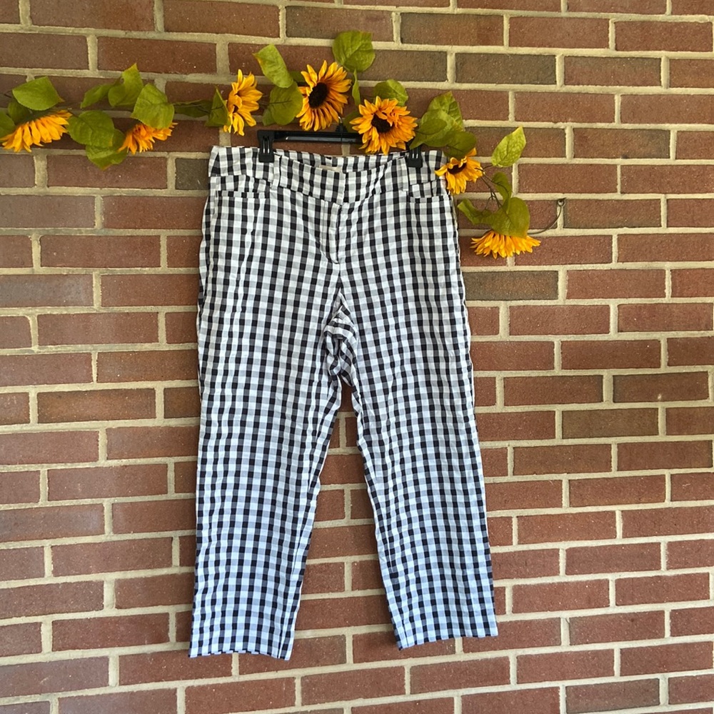 LOFT Gingham Ankle Pants
